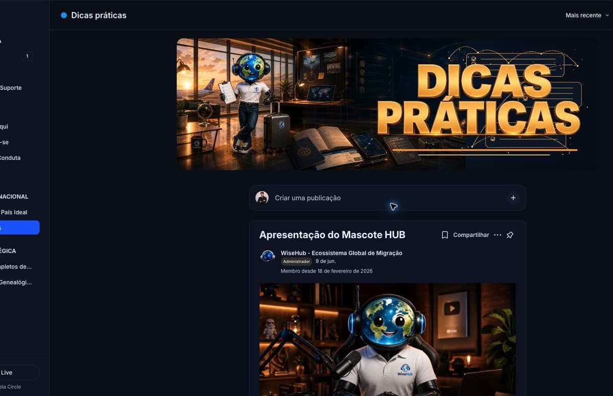 Print da comunidade WiseHub: Dicas práticas